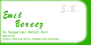 emil berecz business card